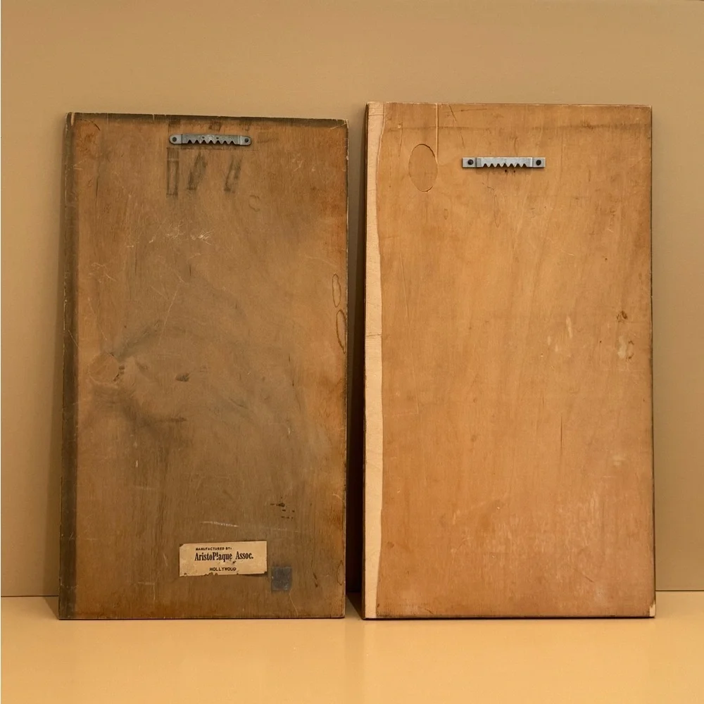 Mid Century Medeiros Girl with Cat and Boy with Dog Big Eye Wall Art - Picture 12 of 13